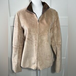 Velvet by Graham & Spencer Faux Suede Tan Jacket Large